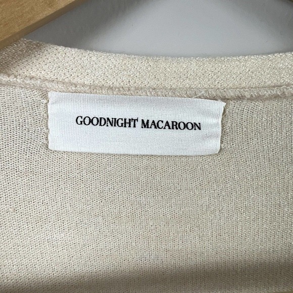 Goodnight Macaroon Open Knit Long Duster Cardigan Cream Beige S-M - Picture 5 of 8